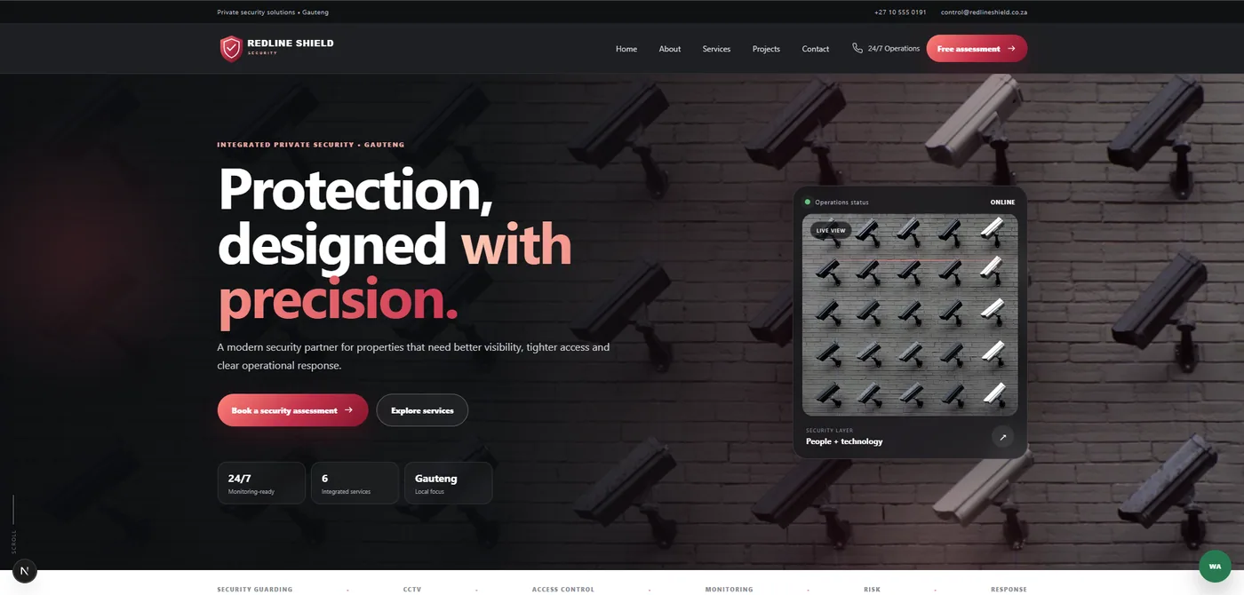 Redline Shield Security website